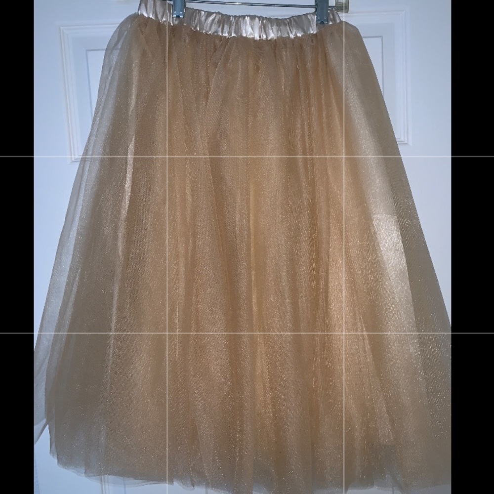 Double tulle gold skirt, women’s medium